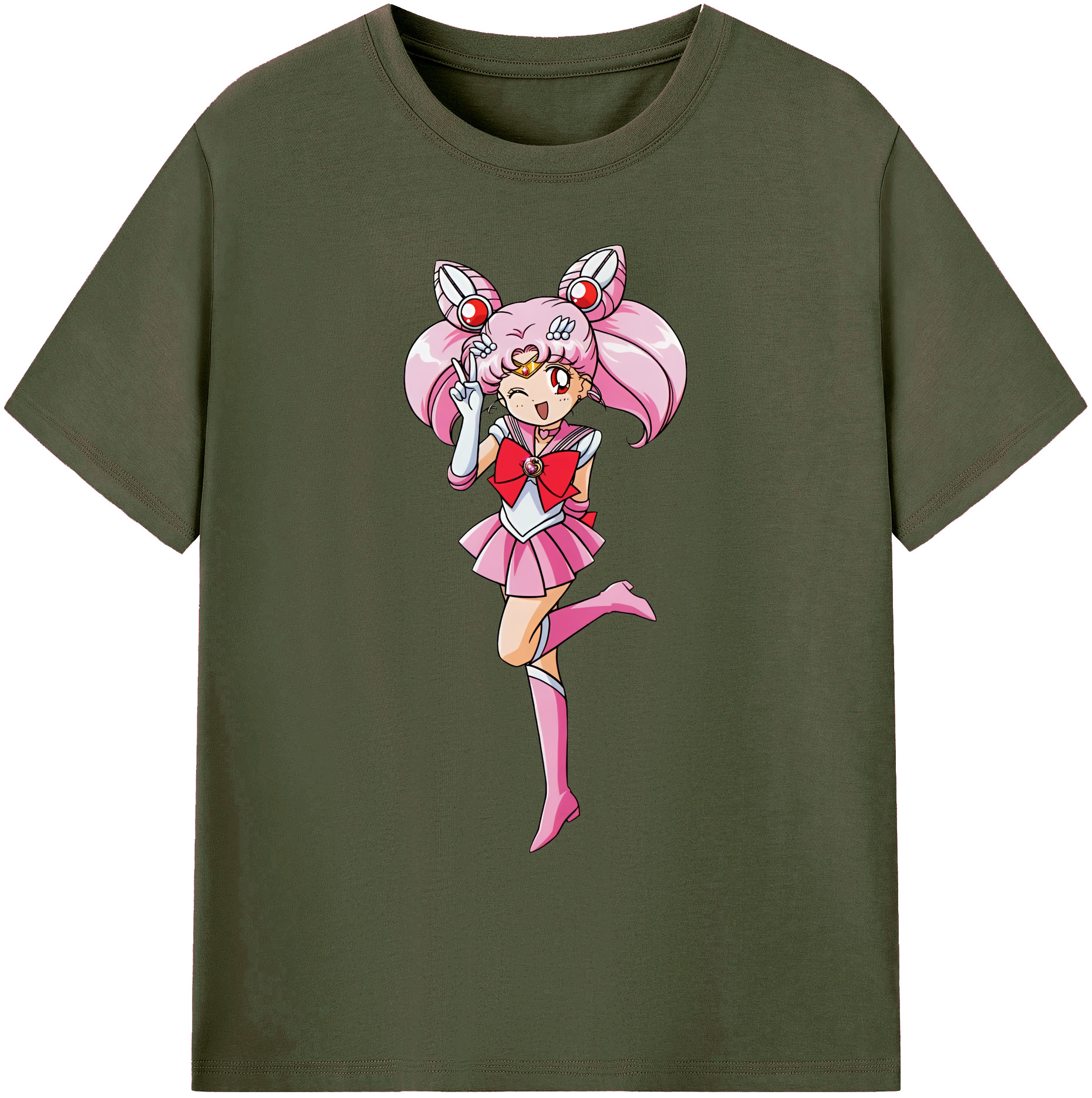 （画像用） 美少女戦士セーラームーン ちびうさ Sailor Moon Chibiusa Tsukino Usagi Small Lady Serenity 綿100％ メンズ半袖Tシャツ｜肌触りやわらか＆通気性